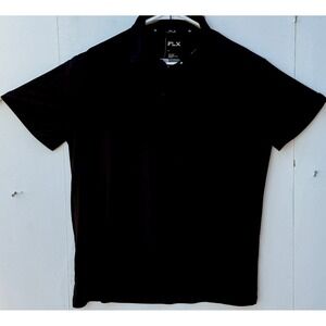 FLX Mens Short Sleeve Performance Polo Shirt Black Stretch Size L 142393